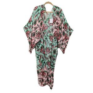 Shiraleah Chicago Mint Barbarossa Kimono Cover Up Womens OS Floral Bohemian